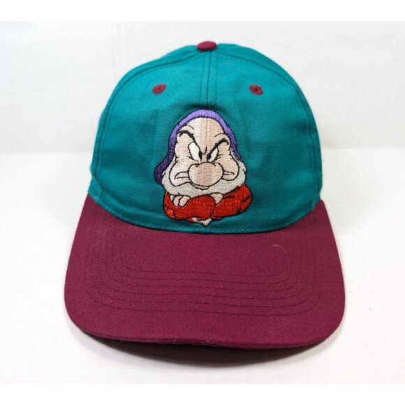 Vintage Snow White & the Seven Dwarves GRUMPY Hat Disney 90s Snapback - Picture 2 of 8